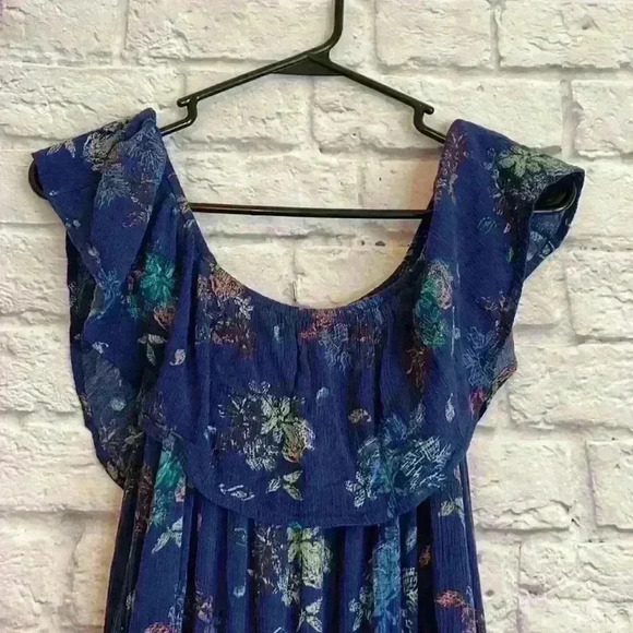 Altar'd State Women's Dress Blue Floral BOHO Size M - Picture 2 of 7